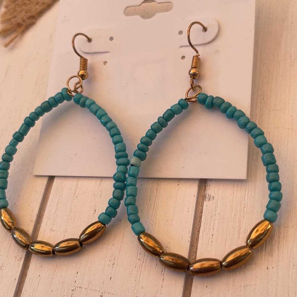 Beautiful Blue and Gold MixIt Earrings - Picture 6 of 8